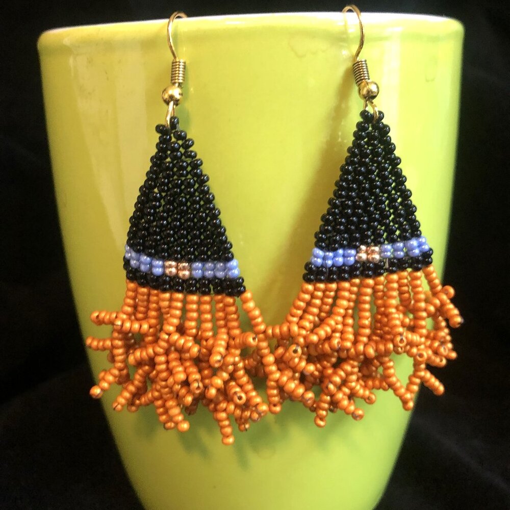 Halloween witch hat earrings handmade